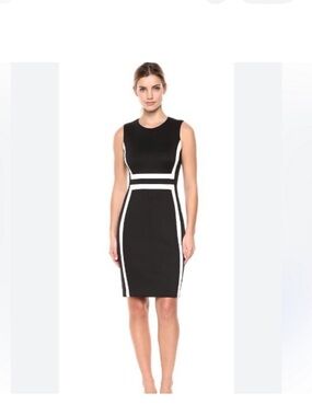 Calvin Klein Black and White Sheath Dress Size 4